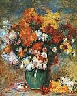 Pierre Auguste Renoir Vase of Chrysanthemums painting